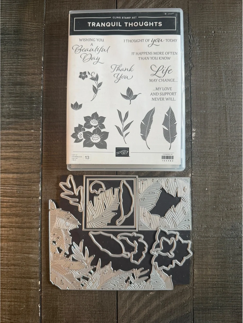 Stampin’ Up Tranquil Thoughts stamp set with Tranquil Dies die cut set